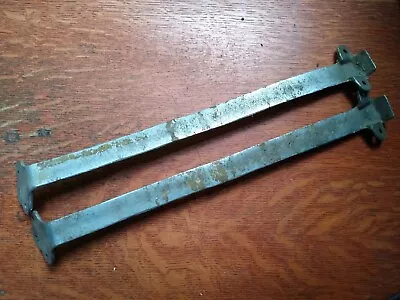 Two Antique Vintage Nickel-Plated Cast Brass Luggage Rack Supports Railroad • $45