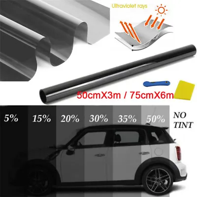 Car Window Tint Auto Tinting Film Sunproof PET Automotive Dome Films Roll 5%-50% • $13.39
