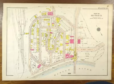 £133.69 • Buy 1916 MARBLE HILL MANHATTAN NEW YORK CITY NY Street Map ~ TERRACE VIEW BROADWAY
