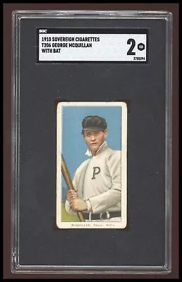 1909 T206 George McQuillan SGC 2 GD Sovereign Back Baseball Card 1910 • $184.34
