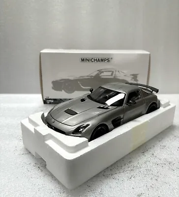 1/18 Minichamps Mercedes Benz SLS AMG BLACK Series Silver Diecast Limited 300 • $450