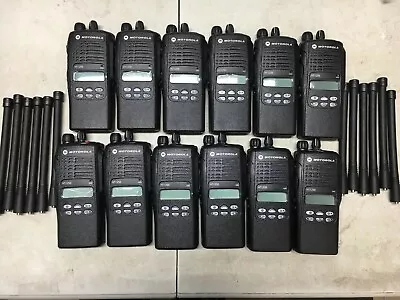 Lot Of 12 MOTOROLA HT1250 VHF 136-174mhz 128ch PORTABLE RADIOS AAH25KDF9AA5AN  • $3000