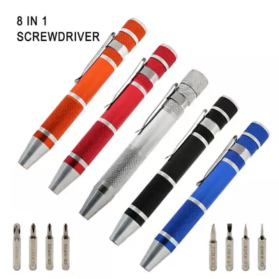 8 In-1 Multi-function Pocket Precision Screwdriver Tool Set Kit Pen Repair Tools • $7.91