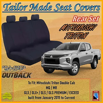 $129 • Buy Canvas Rear Seat Cover For Mitsubishi Triton MQ/MR Double Cab: 01/2015 - Current