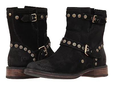 $275 Ugg Australia Biker Boots Black Studded Short Booties 6 -37 Riding  • $89