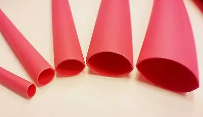 Heat Shrink Tubing Adhesive Glue Lined Tubes 5ft - 5 X 1ft Assorted Sizes Red • $10.99