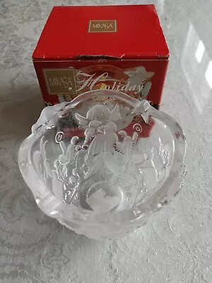 MIKASA Holiday Lights Angel  Crystal Votive Candle Holder Tea Light 3  • $14.99