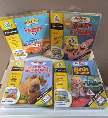 Leap Frog My First LeapPad Learning System Lot Of 4 Matching Books & Cartridges • $18.29