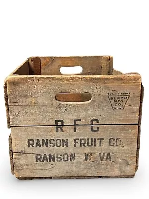 VTG RFC Ranson Fruit Co Ranson W. Va Wooden Crate Box 18.0  X 14.75  X 12.25  • $24.98