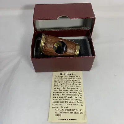 VTG 1989 Wood Private Eye Polemoscope Van Cort Instrument Side View Spy Glass • $20.95