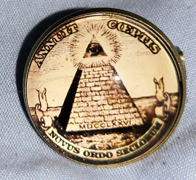 Masonic Pin Badge Free Mason Regalia Eye Pyramid Mysterious Strange Lodge Old UK • £9.99
