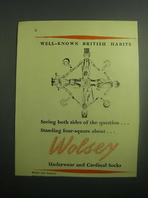 £16.50 • Buy 1948 Wolsey Underwear And Cardinal Socks Ad - Seeing Both Sides