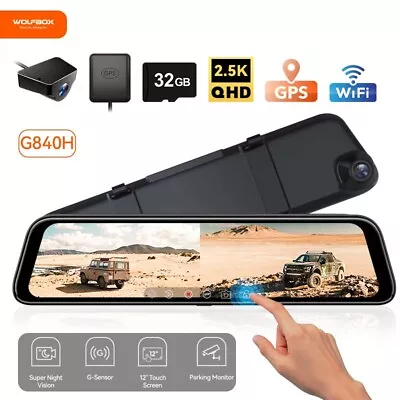 WOLFBOX 12  Dual Dash Camera Front And Rear Dash Cam Built In WiFi&GPS For Cars • $189.96