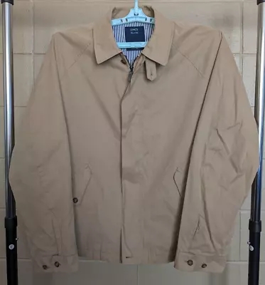 Lincs David Chu Windbreaker Jacket Men's Big Tall XXL Beige Zipper Pockets Golf • $40