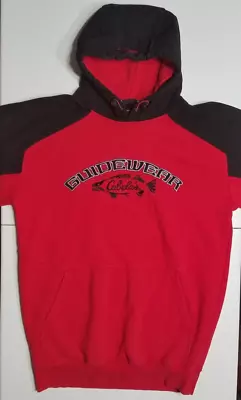 Cabela's Guidewear Long Sleeve Heavy Storm Cotton Hoodie Red/Black Men's M Tall • $24.99