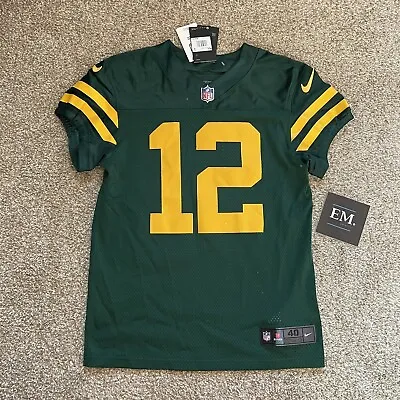 Men’s Size 40 Aaron Rodgers Throwback Green Bay Packers Nike Vapor Elite Jersey • $199.99