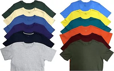 SOCKS'NBULK 12 Pack Mens Cotton Crew Neck Short Sleeve T-Shirts Mix Colors Bulk • $59.64