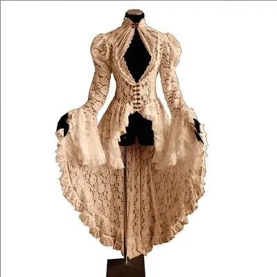 $68.42 • Buy Victorian Dress Lace Sleeve Retro Dress Gothic Dresses Long Flare Vintage Women