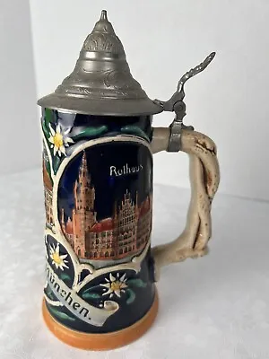 Beer Stein With Lid City Of Munich 0.5 Liter Made In Germany • $50.59