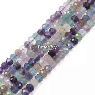 6mm Faceted Gemstone Rondelle Loose Beads Strand 15.5-16  DIY Jewelry Making • £11.39