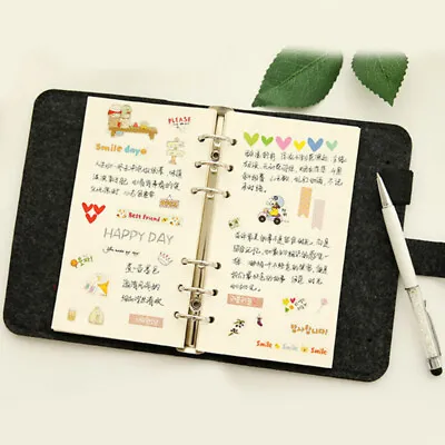 £5.14 • Buy A5/A6 Clamshell Fabric Notebook Loose Leaf Paper Planner Inner Page Ring Binder