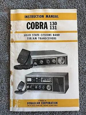 COBRA 130 & 131 SSB /AM CB RADIO MANUAL SUPER RARE  VINTAGE EARLY 1970s • $20