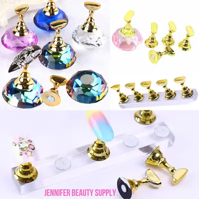 Crystal Magnetic Manicure Nail Art Practice Display Stand False Tip Holder Tool • $6.99