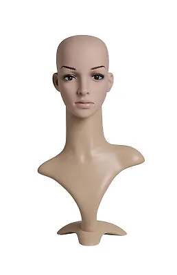 Female Plastic Mannequin Head With Base - Height 19  Head Circumference 21  • $45.99