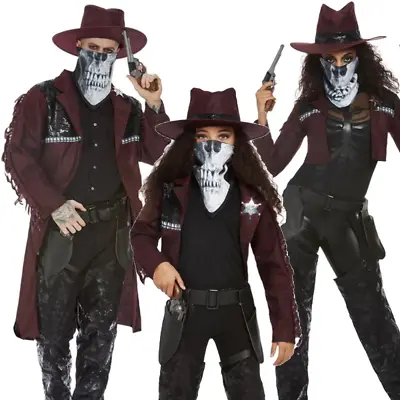 Deluxe Dark Spirit Western Cowboy Costume Halloween Fancy Dress Outfit • $37.92