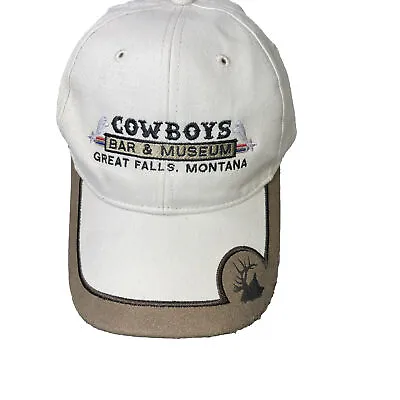 Cowboys Bar & Museum Great Falls Montana Hat Beige Elk Faux Suede Trim • $11.87