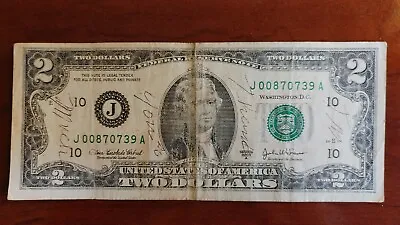 1976 $2 Dollar Bill - A Series/circulated Very Low Serial Number • $1250
