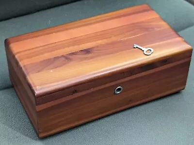 VTG Lane Miniature Wooden Cedar Chest Jewelry Trinket Box BrookvIlle Ohio W/ KEY • $45