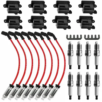 8 Pack Square Ignition Coil & Spark Plug Wire For Chevy GMC 4.8L 5.3L 6.0L 8.1L • $87.89