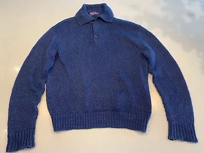 Ralph Lauren Purple Label Jumper : Mens Navy Blue Knit : Made In Italy : Large • £95