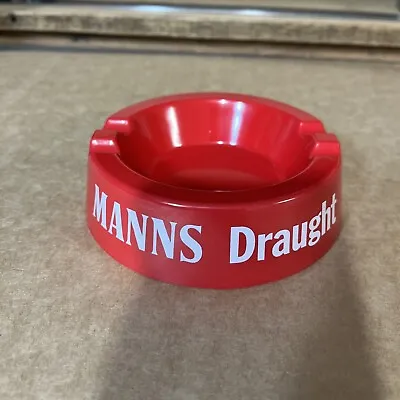Vintage Melamine Ashtray” MANNS  Draught” Red 5” Made In England • $14.99