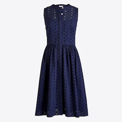 NWT $90 J Crew Factory Eyelet Shirtdress Navy Blue Dress Sz XL • $59.99