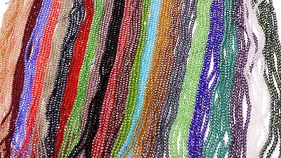 100 Faceted Rondelle Crystal Glass Beads 24 COLOURS 3x4mm • £1.45