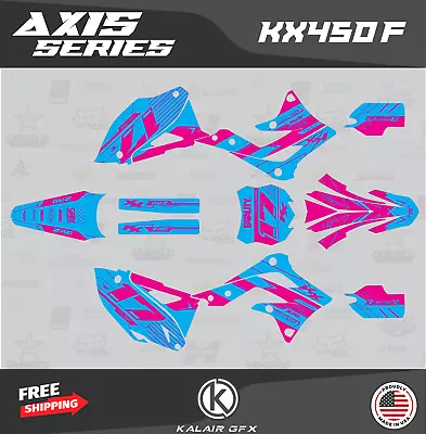 Graphics Kit For Kawasaki KX450F (2013-2015) KX 450F Axis Series - Cyan • $222.55