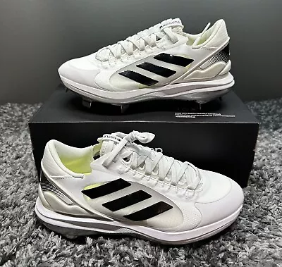 Adidas Softball Cleats Womens Size 8 White PureHustle 2 Elite Metal Spike Shoes • $29.99