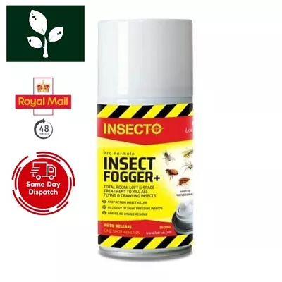 Insect Fogger+ Auto Aerosol Bug Killer Eliminate Flea Bed Bug Moth Fly Cockroach • £12.95