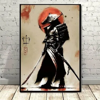 Japanese Samurai Canvas Wall Art Picture Poster Print Unframed 15.7” X 23.7” • £20