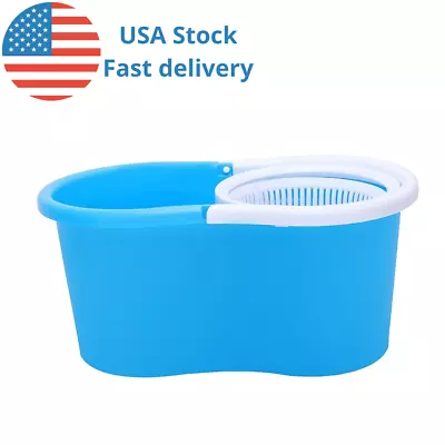 360° Rotating Head Easy Magic Floor Mop Bucket + 2x Head Microfiber Spinning USA • $46.28