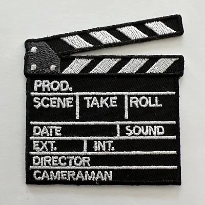 Movie TV Television Film Clapper Embroidered Iron On Patch 3 X 2.75 Inches • $4.99