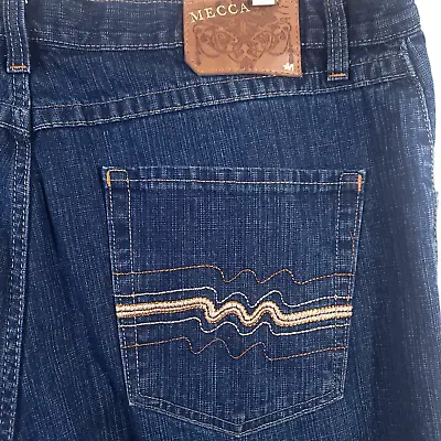 Vintage Mecca Jeans Men's  42 X 32 Relaxed Denim  Y2K   Dark Wash Embroidered • $28.99