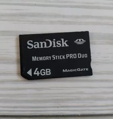 Sandisk 4Gb Memory Stick Pro Duo Magic Gate Memory Card Black • $9.49