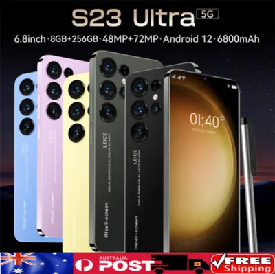 S23 Ultra 6.8  8GB+256GB Smartphone Android 12 Unlocked 5G LTE Mobile Phones AU! • $159.69
