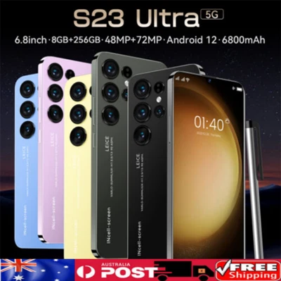S23 Ultra 6.8  8GB+256GB Smartphone Android 12 Unlocked 5G LTE Mobile Phones AU! • $159.69