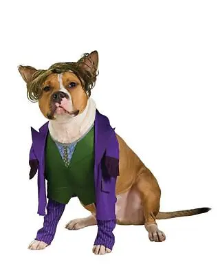 The Joker Pet Costume W Wig Official DC Comics Dog Villain Dress-Up Rubies • $47.85