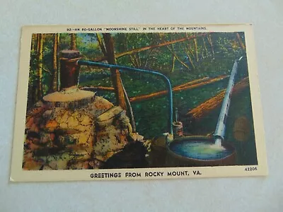 B1613 Postcard An 80 Gallon Moonshine Still Rock Mount Virginia VA • $4.99