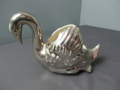 Vintage Mercury Glass Swan Bowl Figurine - Platinum Art Ware Warranted 22K J3 Pp • $24.93